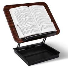 Wooden Book Stand for Reading with Storage Box Non-Slip Walnut Wood Color Book Holder / Stand price