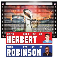 Fantasy Football Draft Board Kit - NEW for 2026 - LARGE Player Stickers & Board Board price