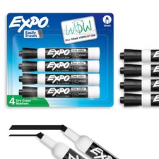 Dry Erase Markers, Low Odor Ink, Black, Chisel Tip, 4 Count  Whiteboard, Cale... Whiteboard Marker price