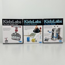 KidzLabs Lot Of 3 Kitchen Science Tin Can Cable Car & Robot NEW Kitchen Robots price