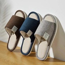 Men’s & Women’s Linen Slippers Open Toe Breathable Indoor Shoes Summer Home Men's Slippers price