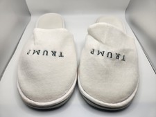 Trump Hotel White Terry Cloth Embroidered Slippers NEW/UNWORN Men's Slippers price