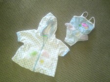Baby Buns Infant Swimsuit & Fleece Coverup Beach Fish Theme 6/9 Months NWOT Baby Swimsuit price