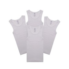 Buyless Fashion Boys Tagless Undershirts Tank Top White Soft Cotton Pack of 4 Boys' Tank Top / Undershirt price