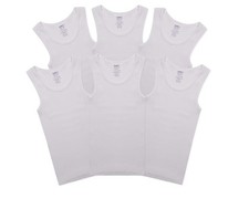Buyless Fashion Boys Scoop Neck Undershirts Tagless Tank Top White (6 Pack) Boys' Tank Top / Undershirt price