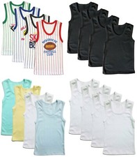 4-Pack Boys Undershirt Cotton Tank Top Sleeveless Plain White Black Toddler Kids Boys' Tank Top / Undershirt price