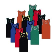 Buyless Fashion Boys Scoop Neck Tagless Undershirts Soft Cotton Tank (12 Pack) Boys' Tank Top / Undershirt price