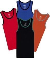 Fashion Boys Scoop Neck Tagless Undershirts Soft Cotton Tank Top (4 Pack Boys' Tank Top / Undershirt price