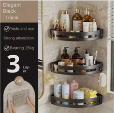 3PC Shower Caddy Bathroom Suction Shelf Storage Shampoo Soap Holder No Drill Bathroom Shelf price