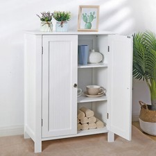 Bathroom Cabinet Floor Storage Cabinet with Adjustable Shelf Freestanding White Bathroom Shelf price