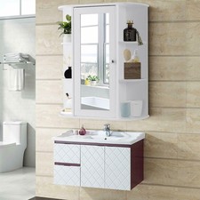Home Bathroom Wall Mount Cabinet Storage Shelf Over Toilet w/ Mirror Door Bathroom Shelf price