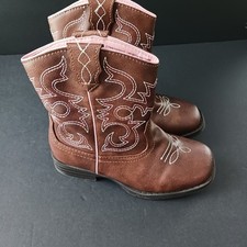 Wonder Nation Cowboy/Cowgirl Boots Toddler Girl Size 11 Pink Brown EUC Girls' Boots price