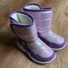 Girls Iridescent Purple Puffer Snow Boots Size 10 Heart Detail HLC23821 Girls' Boots price