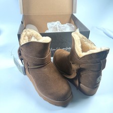 Bearpaw Youth Girls Suede Sheepskin Boots Size 13 Tan NeverWet New in Box Girls' Boots price