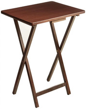 Mainstays Folding TV Tray Table, Rubberwood, Walnut, 19" X 14.5" X 26". Side Table price