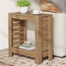 2-Tier Narrow Side Table Farmhouse Wooden End Table with Storage for Living Room Side Table price
