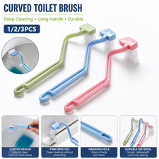 Curved Toilet Brush Long Handle Deep Cleaning Bathroom Corner Brush 1/2/3 PCS US Toilet Brush price