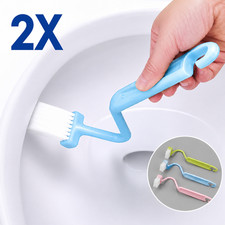 2X Toilet Brush Bent V-type Cleaner Clean Brush Bowl Handle Scrubber Toilet Brush price