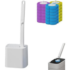 Disposable Toilet Brush With 24 Replacement Heads & 1 Storage Barrel(White) Toilet Brush price
