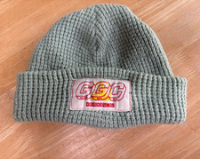 Unisex Green Knit Acrylic Cuffed Beanie Hat Logo Patch One Size Fall/Winter Women's Beanie price