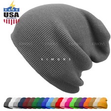 Solid Plain Slouchy Knit Beanie Hat Ski Skull Winter Men Women Cuff Cap Baggy CF Women's Beanie price