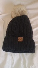 CC Lined Beanie Winter Hat Women's Black with Faux Fur One Size Fits All New NWT Women's Beanie price