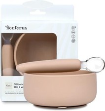 Silicone Suction Bowl &Spoon Food Grade Set For Baby Toddler Led Weaning Feeding Feeding Set price