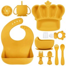 Silicone Baby Feeding Set 10 Pcs Baby Weaning Supplies Suction Bowl Divided P... Feeding Set price
