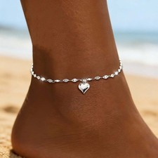 Women's Fashion Heart Pendant Delicate Chain Anklet Simple Alloy Anklet Anklet price