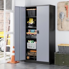 72 inch Tall Metal Cabinet with 2 Doors Garage Cabinet with 4 Adjustable Shelves Cabinet price