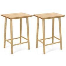 25.5" Counter Height Stool Set of 2 with Footrest & Solid Wood Frame Natural Bar Stool price
