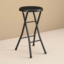 24" Vinyl Padded Folding Stool, Black Bar Stool price