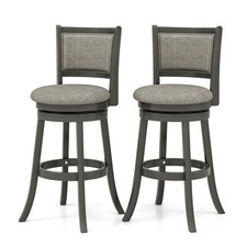 Swivel Bar Stools Set of 2 w/ Soft-padded Back & Seat Sturdy Wooden Frame Bar Stool price