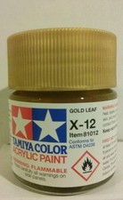 Tamiya acrylic paint X-12 Gold leaf 23ml. Gold Leaf Paint price
