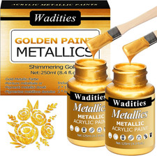 Acrylic Paint Metallic Gold, 250Ml Gold Leaf Paint for Art Painting, Ideal for C Gold Leaf Paint price
