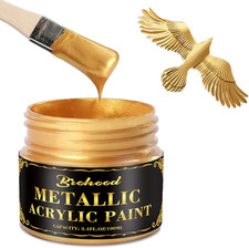 Brohood Gold Leaf Paint, 100Ml Water-Based Metallic Acrylic Paint, Golden Acryli Gold Leaf Paint price