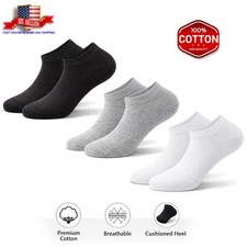 3-9 Pairs Mens Plain Solid Cotton Sports Ankle Athletic Socks Low Cut Size 8-12 Socks (Outdoor) price