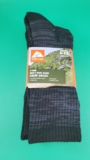 Men's Ozark Trail Wool Blend Crew Socks 3 Pair Size 6-12 Black Soot Socks (Outdoor) price
