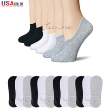 3-12 Pairs Men Invisible No Show Nonslip Loafer Low Cut Solid Cotton Socks US Socks (Outdoor) price