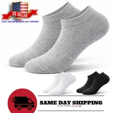 3-12 Pairs Mens Plain Solid Cotton Sports Ankle Athletic Socks Low Cut Size 8-12 Socks (Outdoor) price