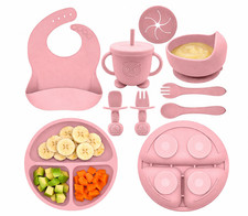 Baby Led Weaning Set 8pc Silicone Baby Feeding BPA Free Suction Bowl Plate Feeding Plate price