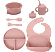 Silicone Baby Feeding Set, Suction Plate Bowl Set, Self 8 Piece Gift Set For🤱 Feeding Plate price