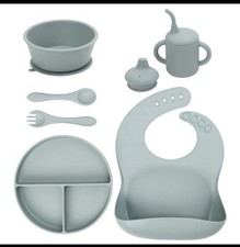 Silicone Baby Feeding Set, Suction Plate Bowl Set, Self 8 Piece Gift Set For🤱 Feeding Plate price