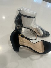 Stuart Weitzman Block Heel Evening Shoes - Black Suede Size 40.5 Evening Shoes price