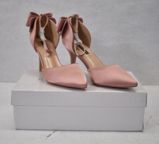 Erijunor Wedding Evening Party Shoes Mid Heels Pumps Bow Knot Rose Gold Size 5.5 Evening Shoes price