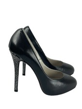 Claudio Milano Women's Evening Black Crystal Shoes Size 41 Italy $500 Evening Shoes price