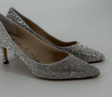 Nina Shoes Womens Size 7 Silver Rhinestone Pumps Pointed Toe Dress Heels Evening Evening Shoes price