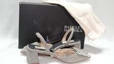 Badgley Mischka Women's Emmie Slingback Evening Pump - Silver Antique Leather Evening Shoes price