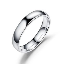 Men's Women's Silver High Polished Dome Titanium Rings Wedding Band Comfort Fit* Silver Wedding Band price