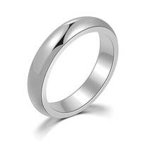 4MM Silver Gold Plated Stainless Steel Men Women Wedding Ring Band Size 3-13 Silver Wedding Band price